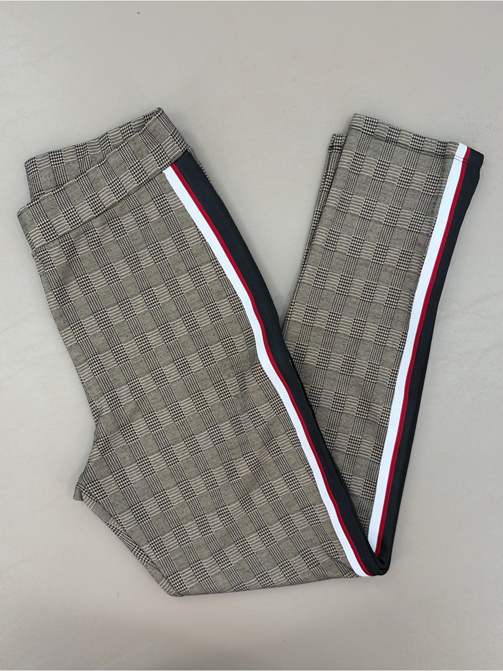 Zara Houndstooth Stretch Pants Basic Collection Size Large